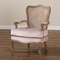 Baxton Studio Vallea Pink Velvet Upholstered White-Washed Oak Wood Armchair 156-9493 - alternate 3